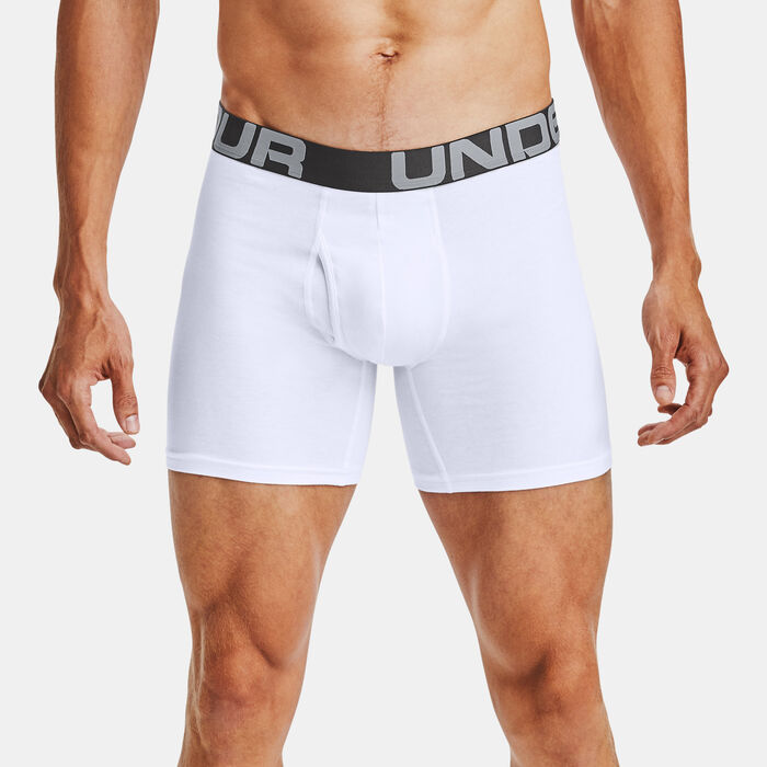 Under Armour Men's Charged Cotton® Boxerjock® Boxers (3 Pack) White image number 0