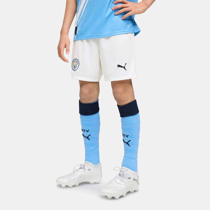 PUMA Kids' Manchester City 25/26 Home Replica Football Shorts Blue PUMA Kids' Manchester City 25/26 Home Replica Football Shorts Blue image number 0