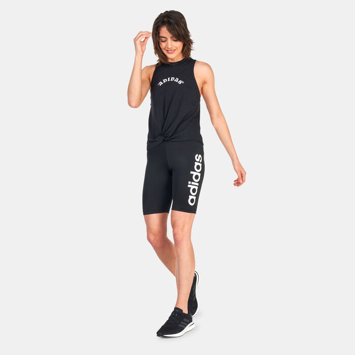 adidas Women's Bloom Knotted Tank Top Black image number 2