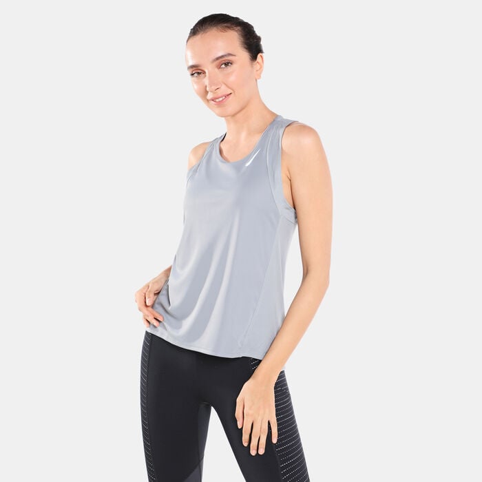 Nike Women's Dri-FIT Race Running Singlet Grey Nike Women's Dri-FIT Race Running Singlet Grey image number 0