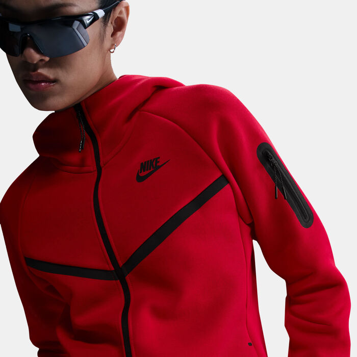 Nike Women's Sportswear Tech Fleece Windrunner Full-Zip Hoodie Red Nike Women's Sportswear Tech Fleece Windrunner Full-Zip Hoodie Red image number 3