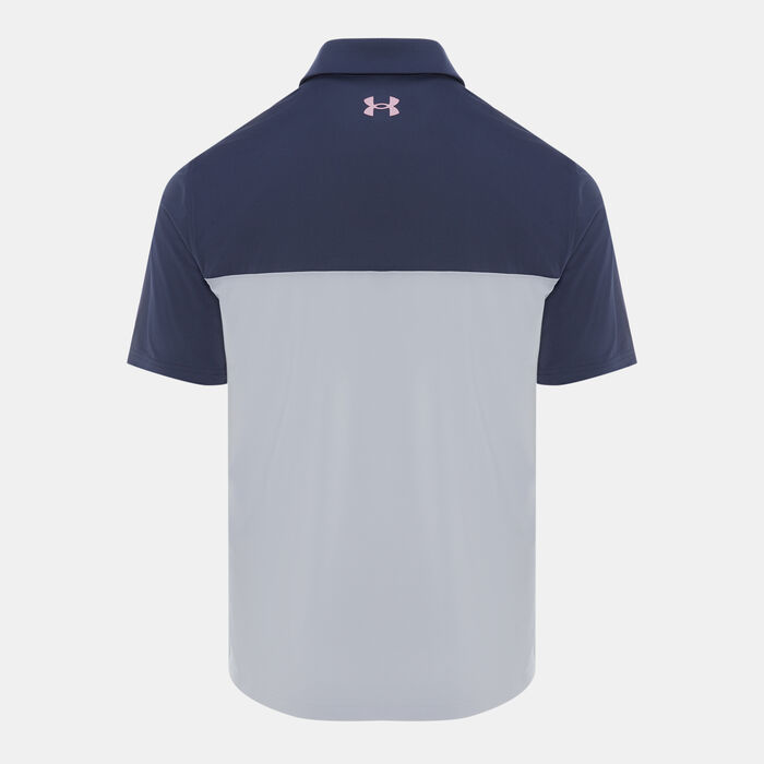 Under Armour Men's Tee To Green Colour Block Golf Polo Shirt Grey image number 1