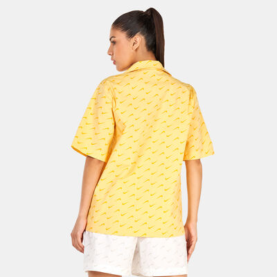 Nike Women's Sportswear Everyday Woven T-Shirt yellow Nike Women's Sportswear Everyday Woven T-Shirt yellow