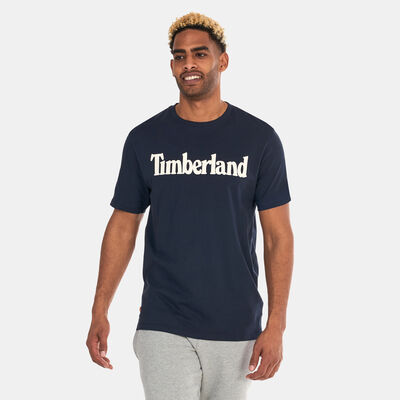 Timberland Men's Linear Logo Non-Ringer T-Shirt Blue