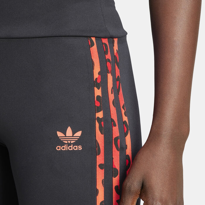 adidas Originals Women's Leopard Luxe 3-Stripes Infill Flared Pants Black adidas Originals Women's Leopard Luxe 3-Stripes Infill Flared Pants Black image number 3