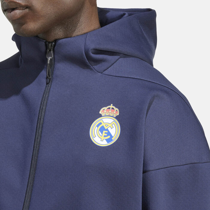 adidas Men's Real Madrid Z.N.E. Anthem Football Hoodie Blue adidas Men's Real Madrid Z.N.E. Anthem Football Hoodie Blue image number 4