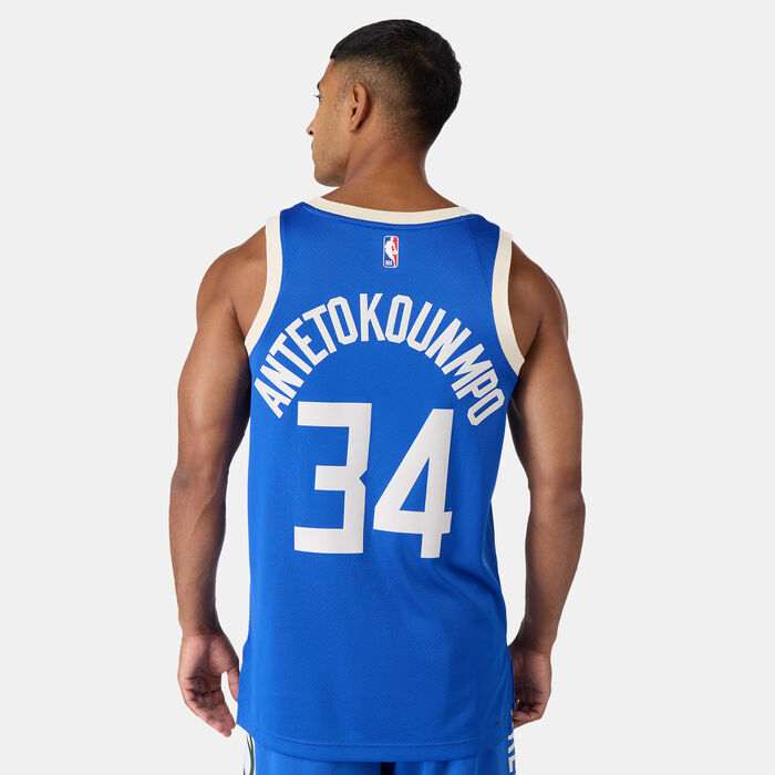 Nike Men's NBA 23/24 Milwaukee Bucks City Edition Swingman Basketball Jersey Blue Nike Men's NBA 23/24 Milwaukee Bucks City Edition Swingman Basketball Jersey Blue image number 1