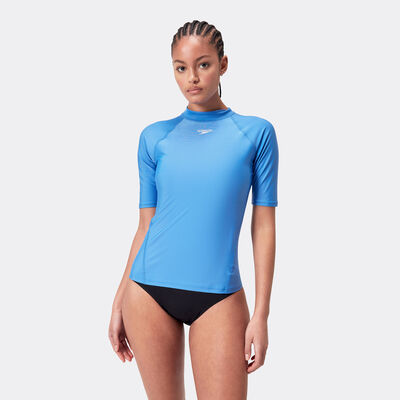 Speedo Women's Logo Swimming Rashguard Blue