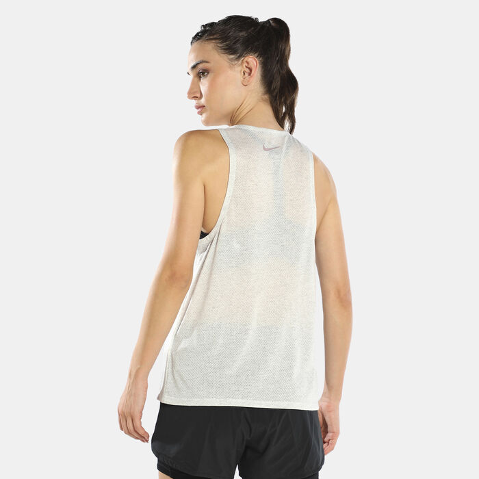Nike Women's Dri-FIT Trail Tank Top Ivory Nike Women's Dri-FIT Trail Tank Top Ivory image number 1
