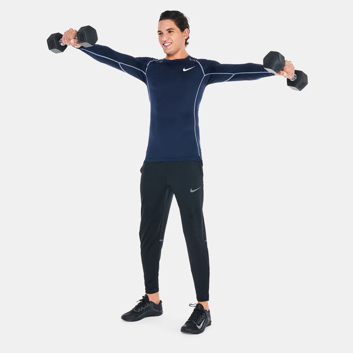 Nike Men's Pro Dri-Fit Tight T-Shirt Blue image number 2