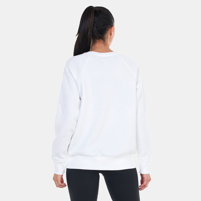 Under Armour Women's UA Rival Fleece Sweatshirt White Under Armour Women's UA Rival Fleece Sweatshirt White image number 1