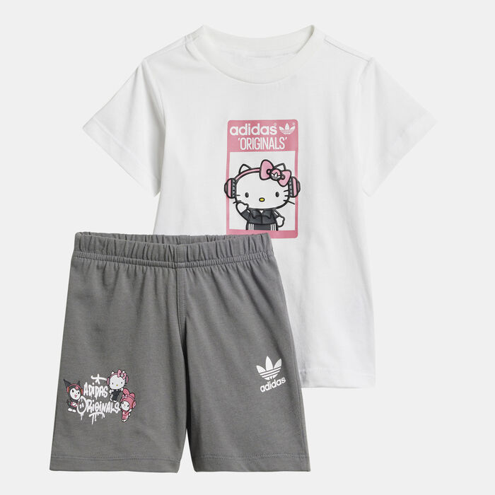 adidas Originals Kids' x Hello Kitty T-Shirt and Shorts Set White adidas Originals Kids' x Hello Kitty T-Shirt and Shorts Set White image number 0