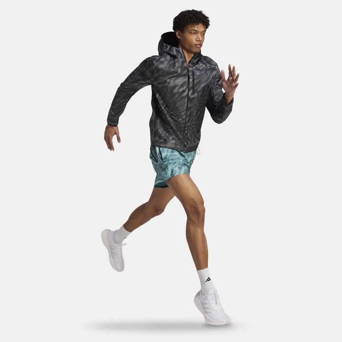 adidas Men's Own The Run Allover Print Jacket Grey adidas Men's Own The Run Allover Print Jacket Grey image number 2