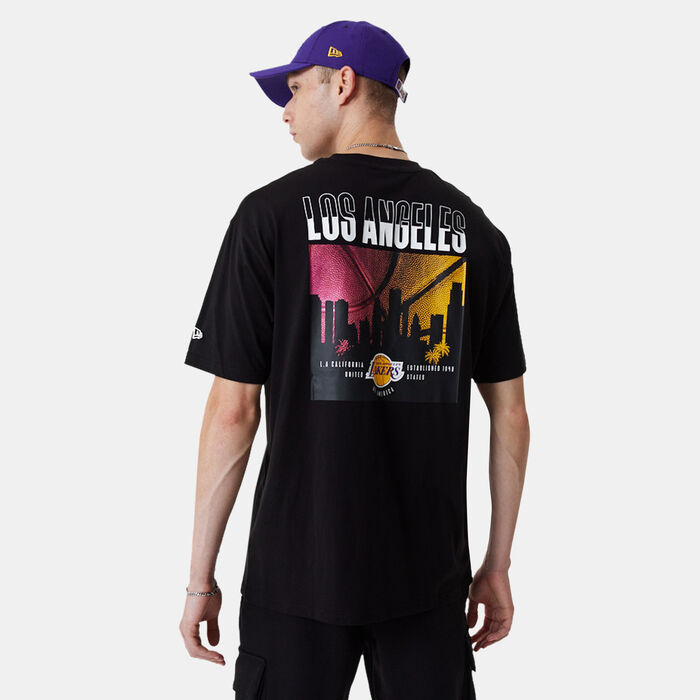 New Era Men's NBA City Graphic Los Angeles Lakers Oversized T-Shirt Black New Era Men's NBA City Graphic Los Angeles Lakers Oversized T-Shirt Black image number 1