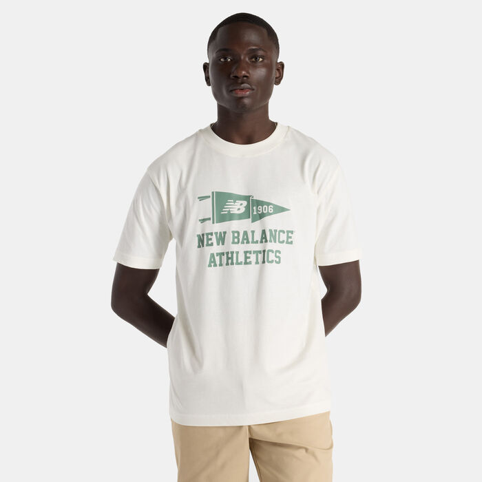 New Balance Men's Varsity Pennant T-Shirt Beige New Balance Men's Varsity Pennant T-Shirt Beige image number 0