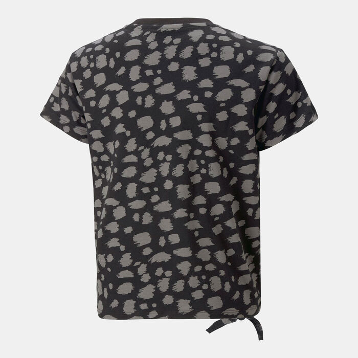 PUMA Kids' Essentials+ ANIMAL Printed Knotted T-Shirt (Older Kids) Black PUMA Kids' Essentials+ ANIMAL Printed Knotted T-Shirt (Older Kids) Black image number 1
