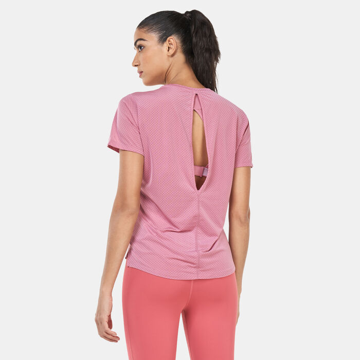 Nike Women's Dri-FIT One Breathe Training T-Shirt Pink Nike Women's Dri-FIT One Breathe Training T-Shirt Pink image number 1