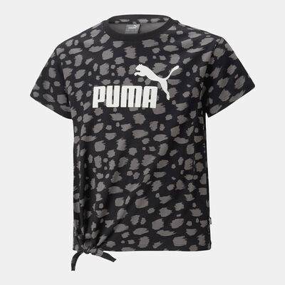PUMA Kids' Essentials+ ANIMAL Printed Knotted T-Shirt (Older Kids) Black