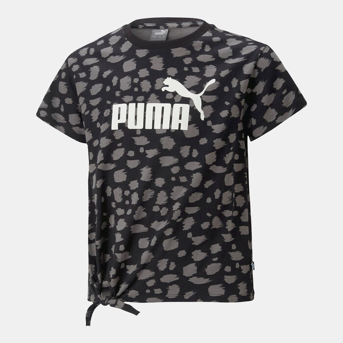PUMA Kids' Essentials+ ANIMAL Printed Knotted T-Shirt (Older Kids) Black PUMA Kids' Essentials+ ANIMAL Printed Knotted T-Shirt (Older Kids) Black image number 0
