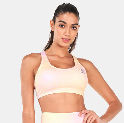 adidas Originals Women's Allover Print Sports Bra Pink adidas Originals Women's Allover Print Sports Bra Pink