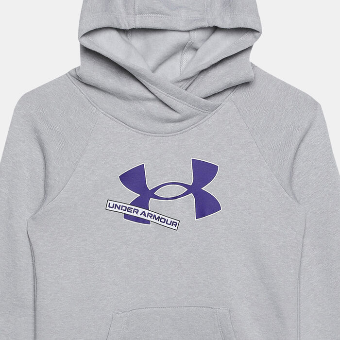 Under Armour Kids' Rival Fleece Logo Hoodie Grey Under Armour Kids' Rival Fleece Logo Hoodie Grey image number 2