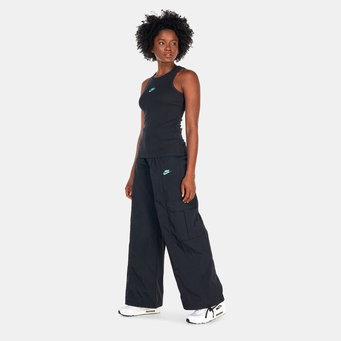 Nike Women's Oversized High-Waisted Woven Pants Black Nike Women's Oversized High-Waisted Woven Pants Black image number 2