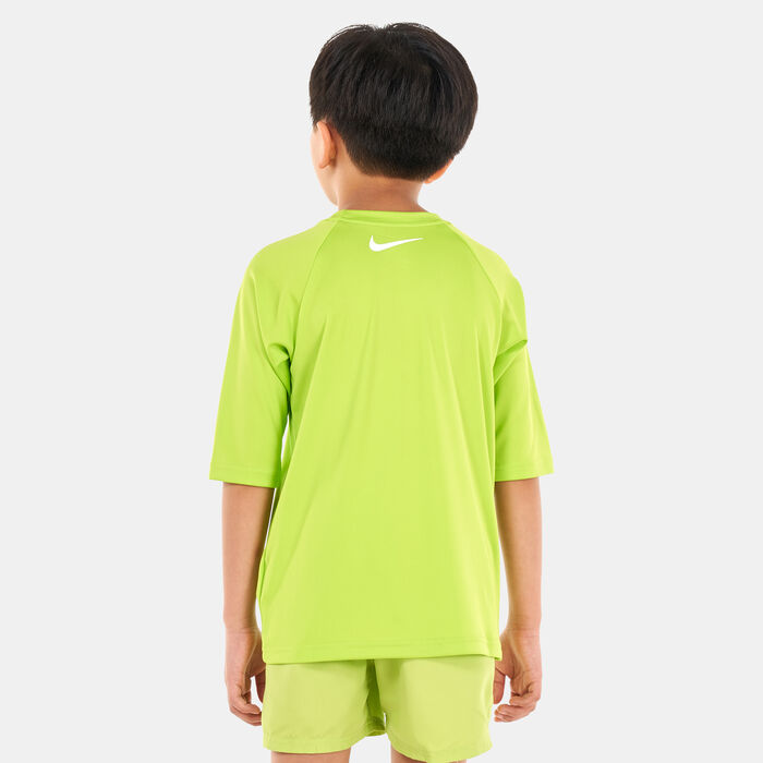 Nike Swim Kids' Short Sleeve Hydroguard Green Nike Swim Kids' Short Sleeve Hydroguard Green image number 1