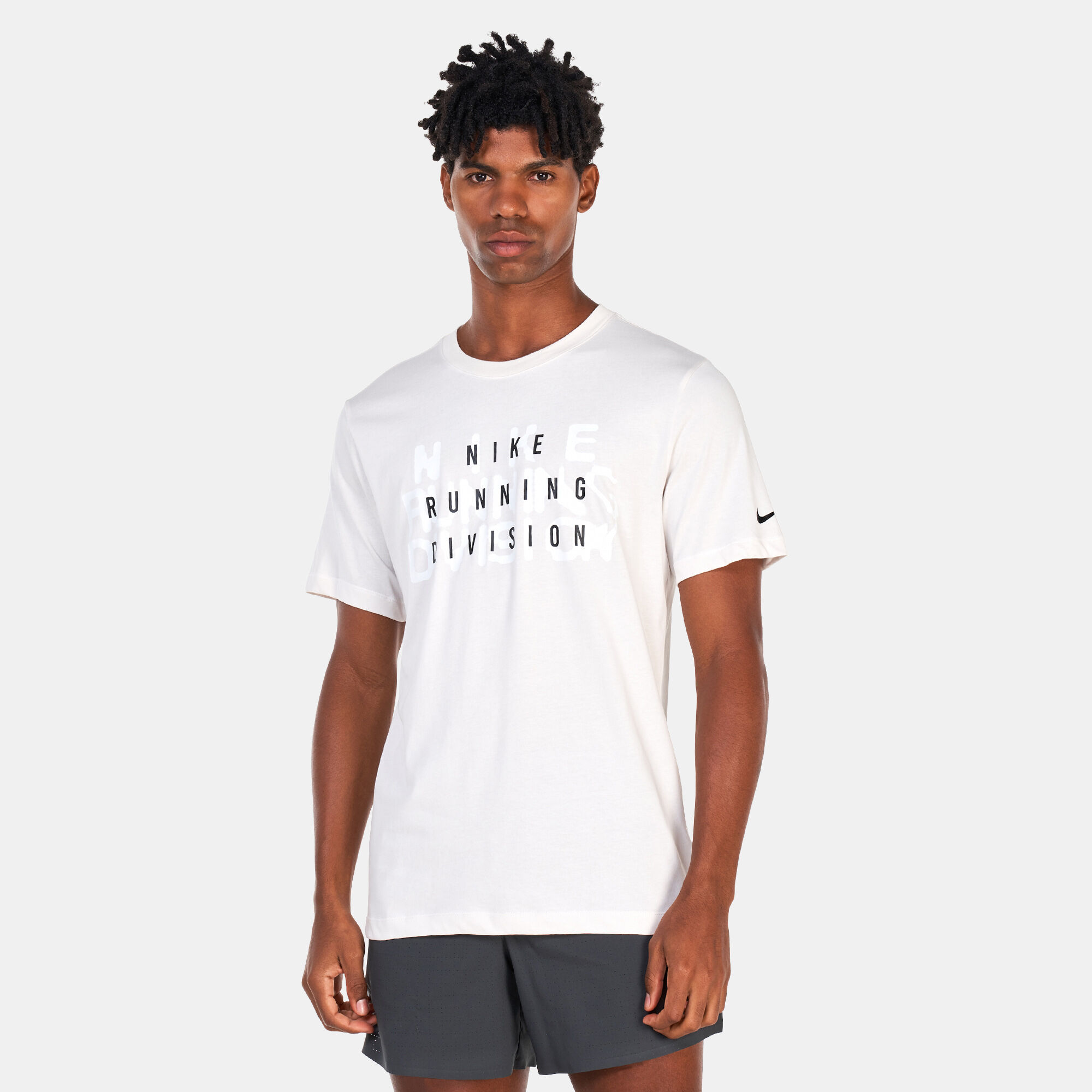 white nike running shirt