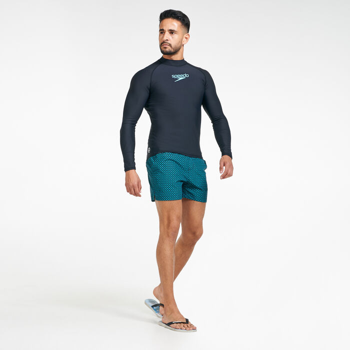 Speedo Men's Delight Long Sleeves Rash Guard Black image number 2