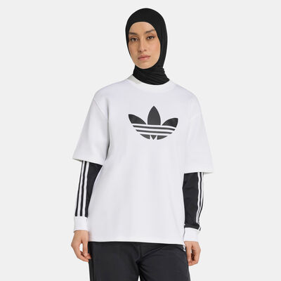 adidas Originals Women's Adicolor Spacer Trefoil T-Shirt White adidas Originals Women's Adicolor Spacer Trefoil T-Shirt White