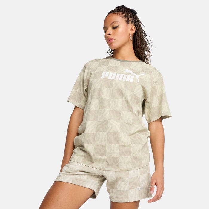 PUMA Women's Essentials Graphic T-Shirt Beige PUMA Women's Essentials Graphic T-Shirt Beige image number 0