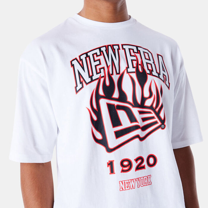 New Era Men's Flag Flame T-Shirt White New Era Men's Flag Flame T-Shirt White image number 3