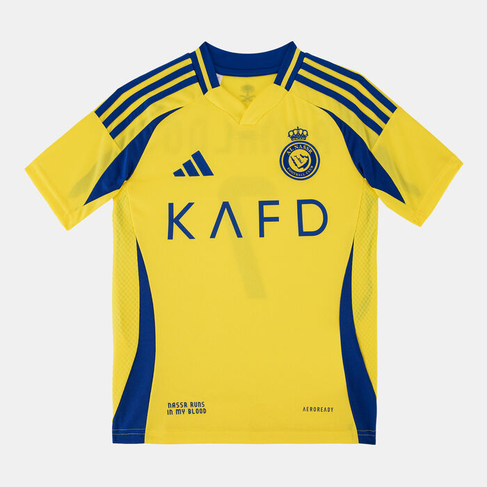 adidas Kids' Al Nassr 24/25 Ronaldo Home Football Jersey yellow adidas Kids' Al Nassr 24/25 Ronaldo Home Football Jersey yellow image number 0