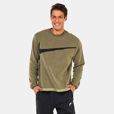 Nike Men's Club+ Fleece Winterized Crew Sweatshirt Green Nike Men's Club+ Fleece Winterized Crew Sweatshirt Green
