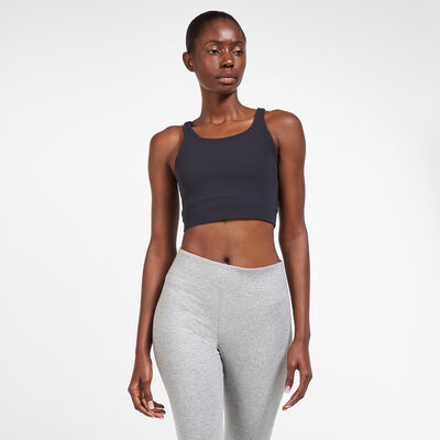 Nike Women's Yoga Luxe Infinalon Crop Top In Grey