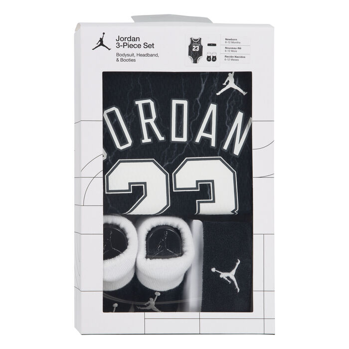 Jordan Kids' 23 Jersey 3-Piece Bodysuit Box Set Black Jordan Kids' 23 Jersey 3-Piece Bodysuit Box Set Black image number 4