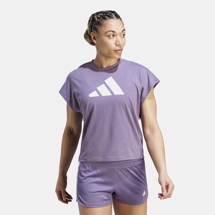 adidas Women's Train Icon Logo Training T-Shirt Purple adidas Women's Train Icon Logo Training T-Shirt Purple image number 0