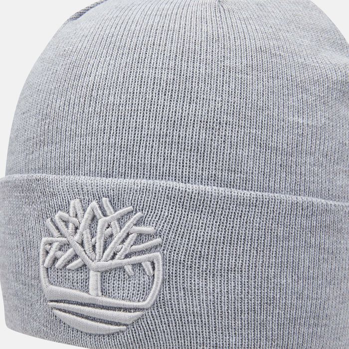 Timberland Men's Tonal 3D Embroidery Beanie Grey Timberland Men's Tonal 3D Embroidery Beanie Grey image number 2