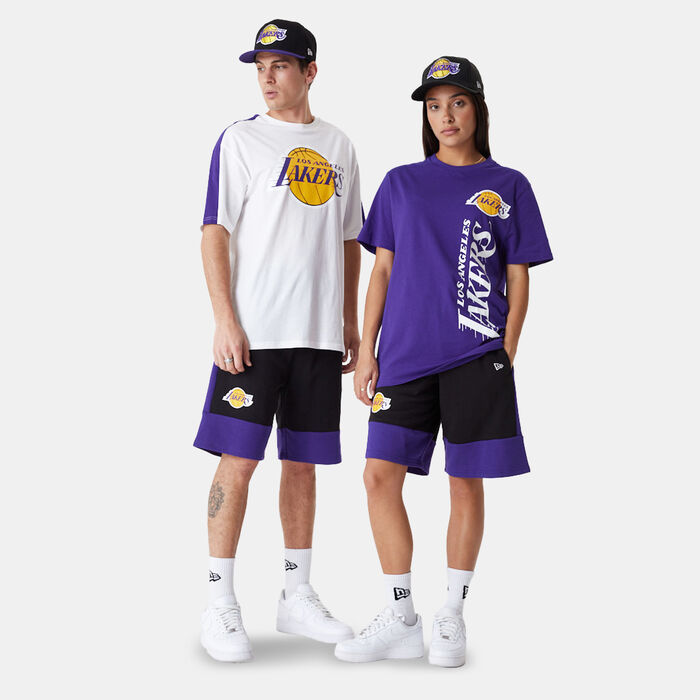 New Era Men's NBA Los Angeles Lakers Colourblock Shorts Black image number 2