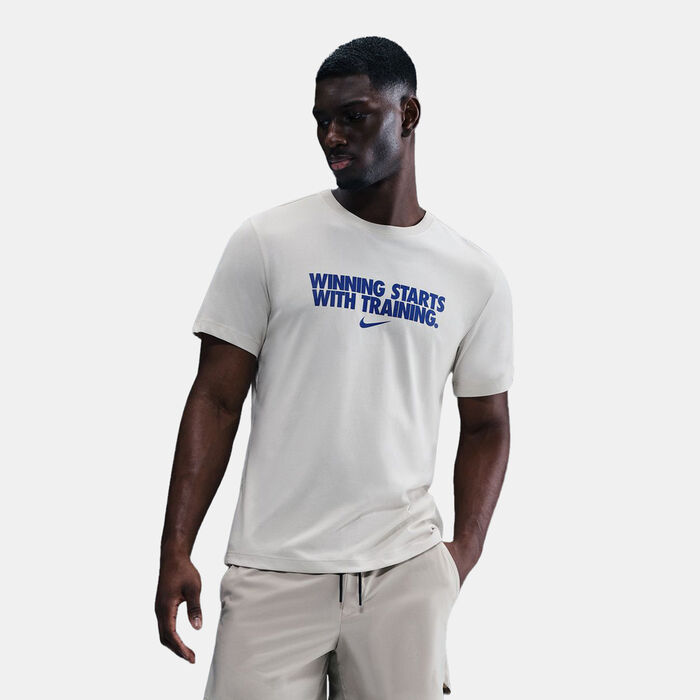Nike Men's Dri-FIT Winning Training T-Shirt Ivory Nike Men's Dri-FIT Winning Training T-Shirt Ivory image number 0