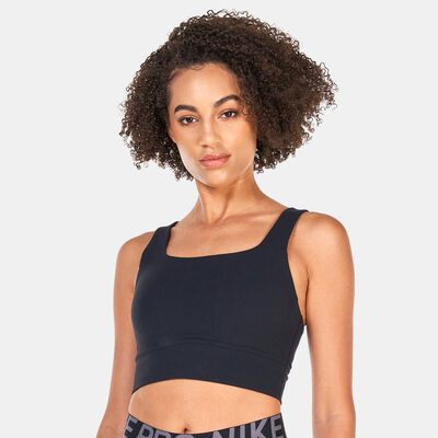 Nike Women's Dri-FIT Zenvy Medium-Support Longline Training Sports Bra Black