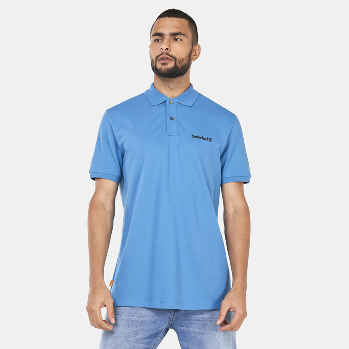 Timberland Men's Small Logo Polo Shirt Blue Timberland Men's Small Logo Polo Shirt Blue image number 0