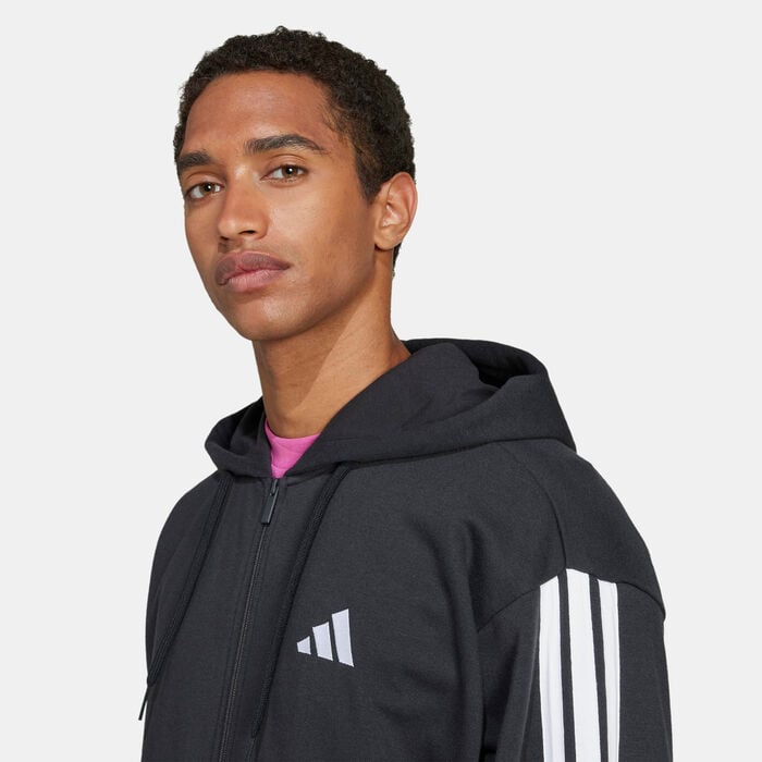 adidas Men's Essentials 3-Stripes Hoodie Black adidas Men's Essentials 3-Stripes Hoodie Black image number 3
