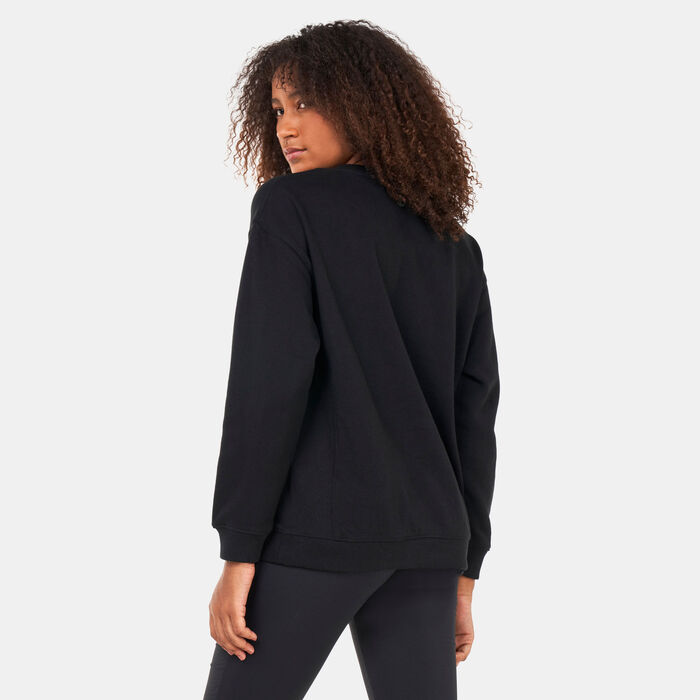 Timberland Women's Checkered Logo Sweatshirt Black Timberland Women's Checkered Logo Sweatshirt Black image number 1