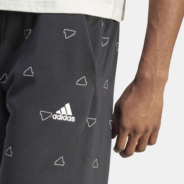 adidas Men's Seasonal Essentials Monogram Graphic Shorts Black image number 4