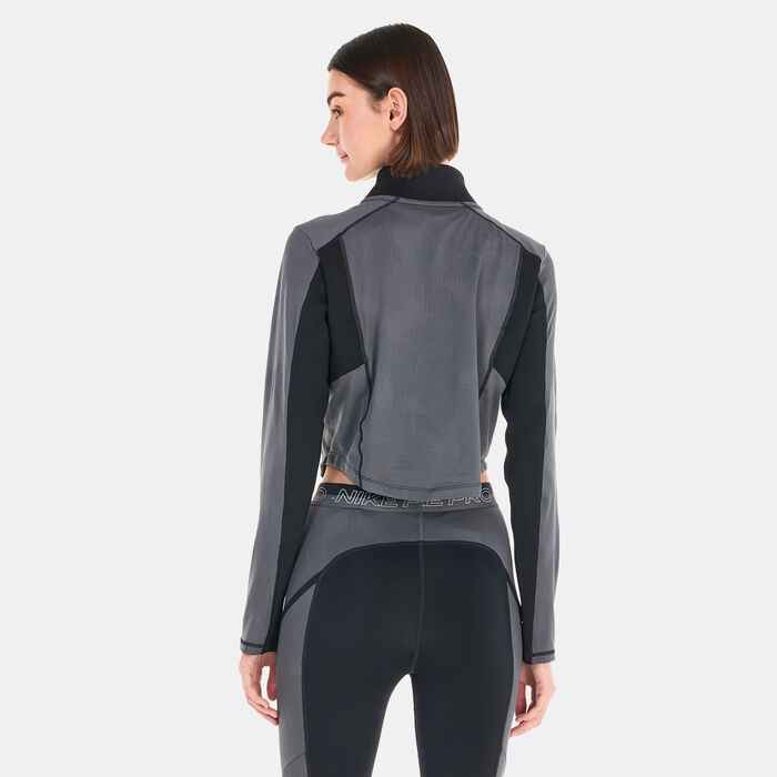 Nike Women's Dri-FIT Long-Sleeve 1/4-Zip Training T-Shirt Black image number 1