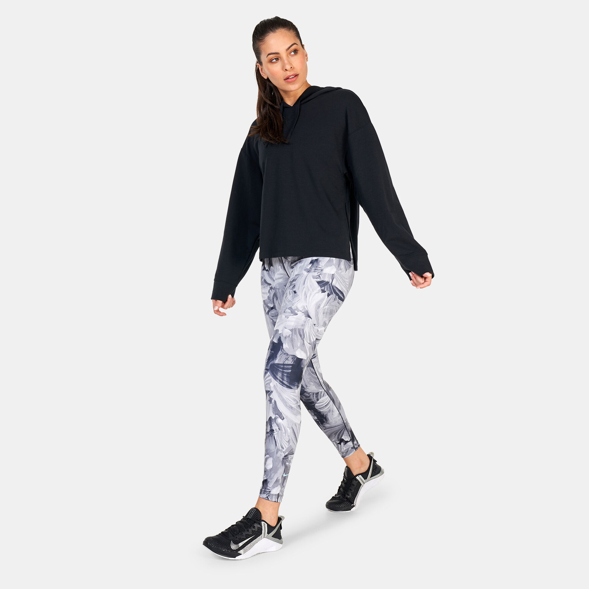 Women s Yoga Dri FIT Fleece Hoodie Black Nike in KSA SSS
