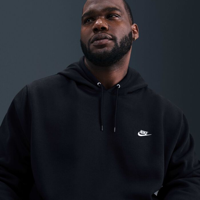 Nike Men's Club Fleece Hoodie Black Nike Men's Club Fleece Hoodie Black image number 8