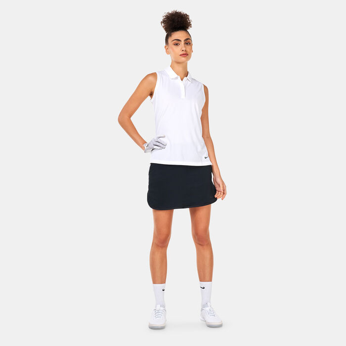 Nike Women's Dri-FIT Victory SLD Sleeveless Polo Shirt White Nike Women's Dri-FIT Victory SLD Sleeveless Polo Shirt White image number 2