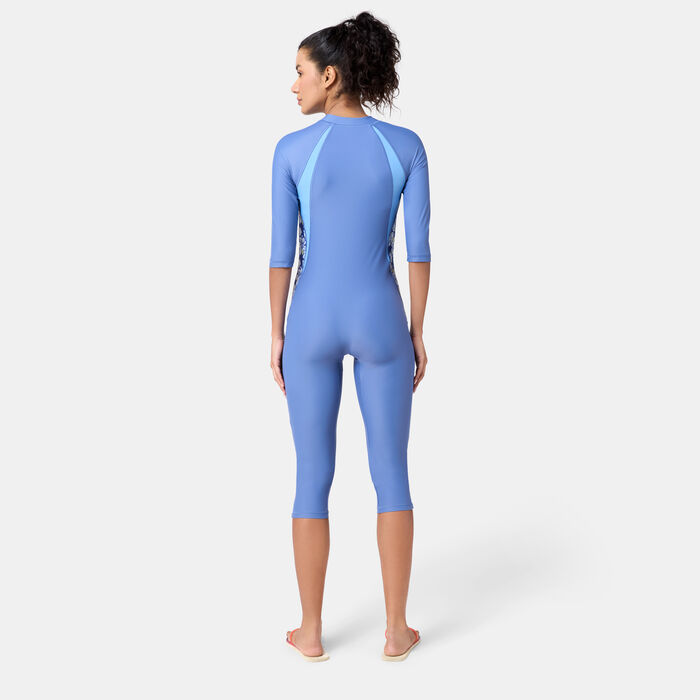 COEGA Women's Slim-Kini 3/4 One-Piece Swimsuit Blue COEGA Women's Slim-Kini 3/4 One-Piece Swimsuit Blue image number 1